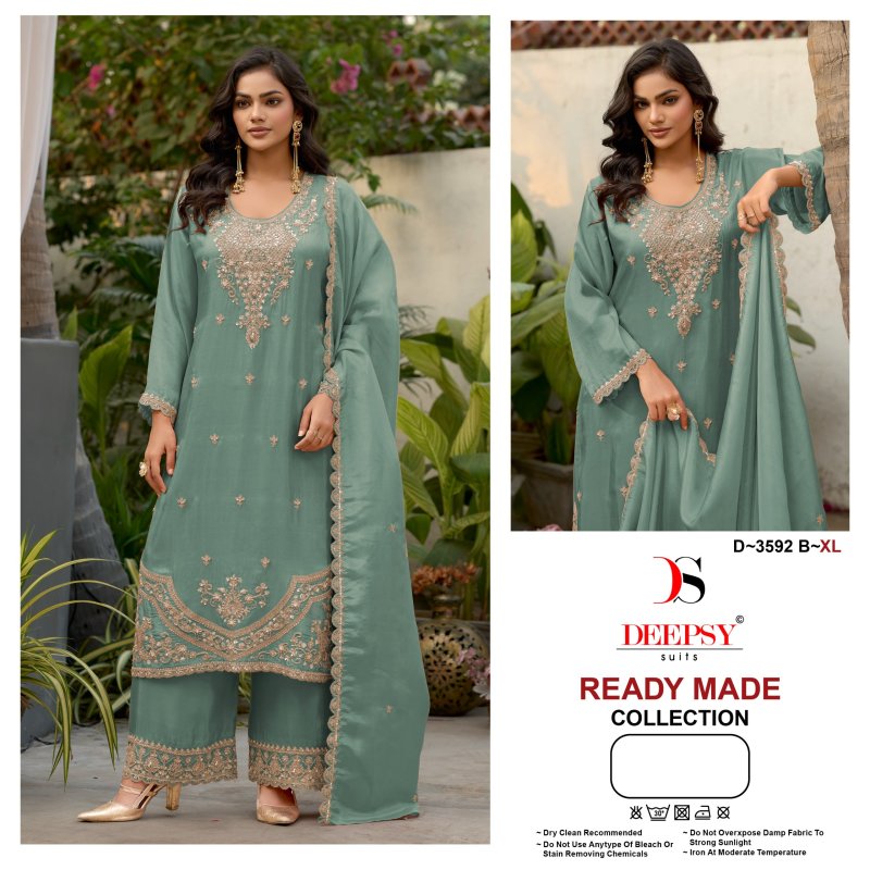 D 3592 A To D By Deepsy Viscose Tissue Silk Readymade Pakistani Suits 